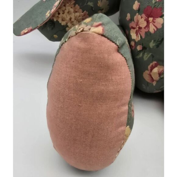 Stuffed Lop Eared Floral Rabbit ~ Cottage Core Bunny Handmade Vintage - Picture 7 of 11